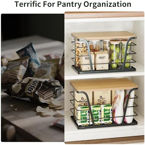 2 Pack Potato and Onion Storage Bins, Stackable Kitchen and Pantry