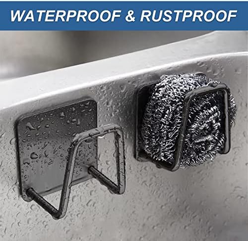 2-Piece Stainless Steel Kitchen Sink Sponge Holders, Black