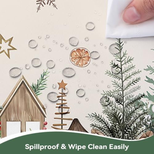 Christmas Pine Tree Plaid Bell Rectangle Table Cloth 60x84inch