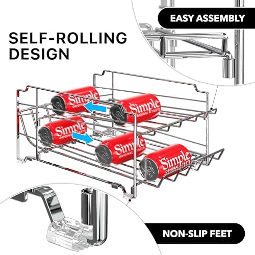 Simple Houseware Dual Row Can Dispenser, Chrome
