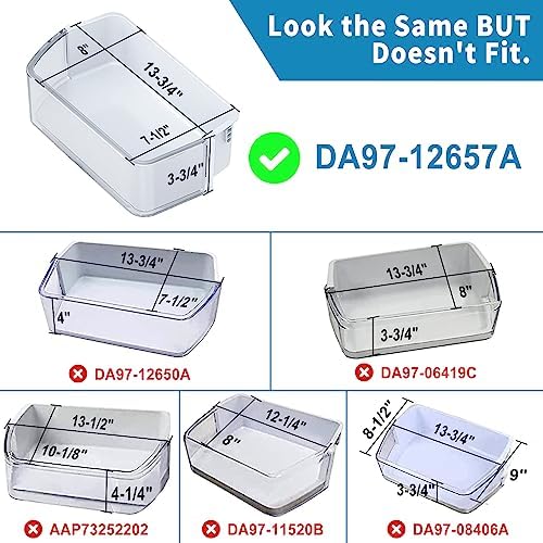 Rimous DA97-12657A Refrigerator Door Shelf Replacement (LEFT Side) for