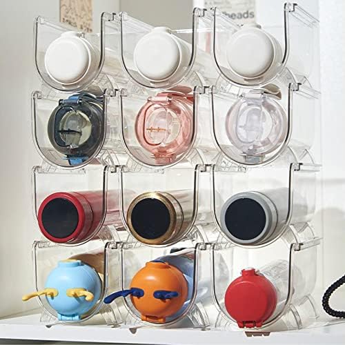 Water Bottle Organizer, Transparent Stackable Bottle Storage Rack