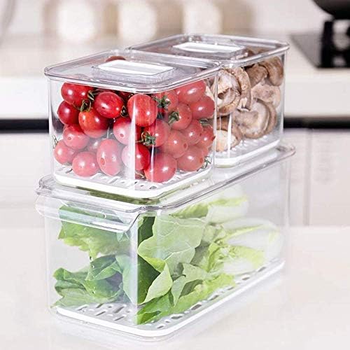 SANNO Produce Saver Containers for Refrigerator Food Fruit Vegetables