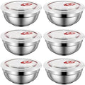 28 Oz Stainless Steel Large Bowls Set of 6, Metal Double-walled Insulated Noodle Soup Bowls with Lids for Adult, Dishwasher Safe and Unbreakable