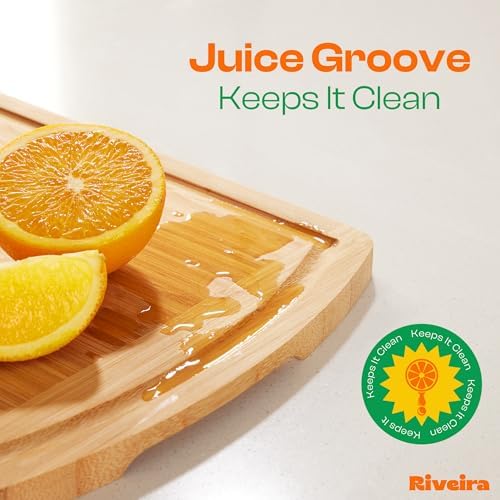 Riveira Two Tone Bamboo Wood Cutting Board – Versatile And Durable