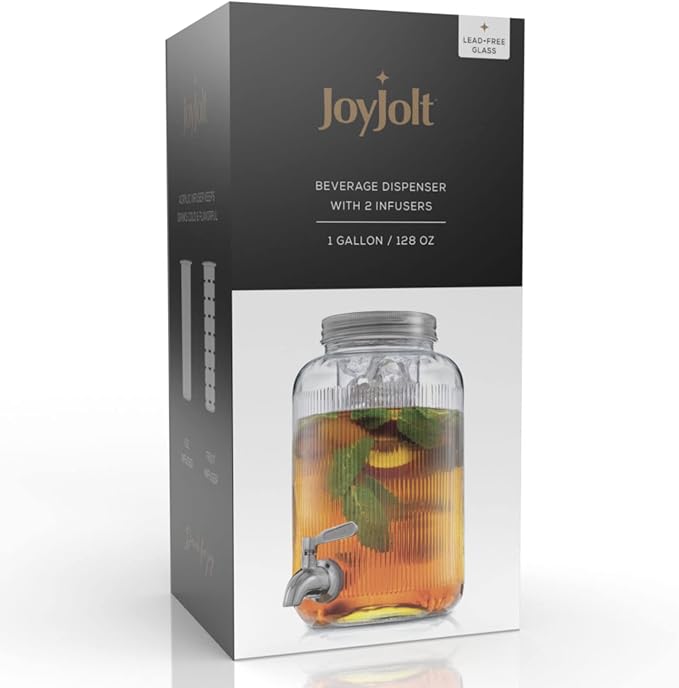 Fluted 1-Gallon Drink Dispenser. Glass Beverage Dispenser - Image 6