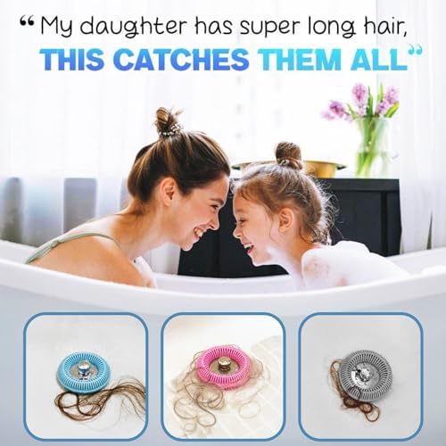TubRing & SinkRing Black Combo – Bathroom Drain Hair Catcher Set for