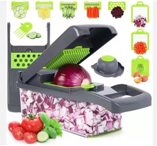 AHA Lifestyles16-in-1 Vegetable Chopper Slicer, Veggie Chopper, Food