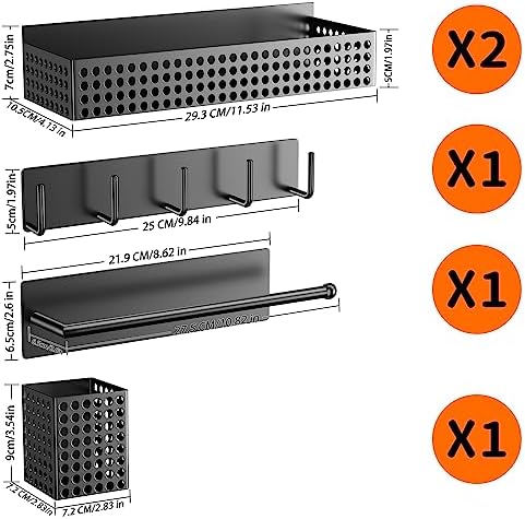 Magnetic Spice Rack for Refrigerator, Set of 5