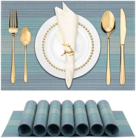 Winknowl Placemats, Set of 8 Heat Resistant Stain Resistant Woven