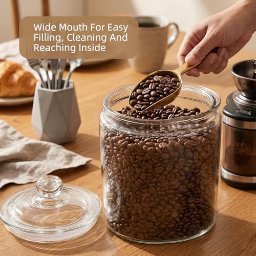 Masthome 1 Gallon Glass Jar with Lid,Wide Mouth Cookie Jar for Pantry