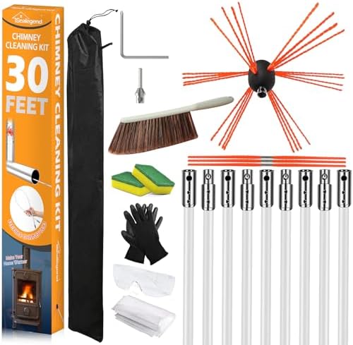 Sealegend 30FT Chimney Sweep Kit with 9 Rods