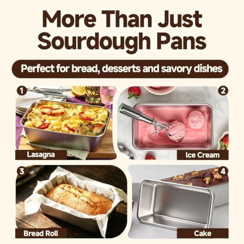 Mini Loaf Pans for Baking Bread, 8 Pack Mini Sourdough Loaf Pans