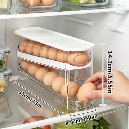 Auto-Rolling Egg Dispenser with Lid, 1 Pack