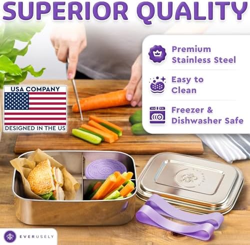 Stainless Steel Bento Box + Condiment Container - Lavender, 37oz / 1.1
