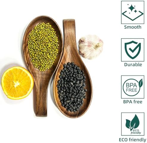 Walnut Wooden Spoon Rest Cooking Spoon Holder Organizer Heat-Resistant
