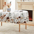 Horaldaily Tablecloth 60×84 Inch Oval, Peony Poppy Flower Brown
