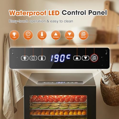 Food Dehydrator Machine, 12 Stainless Steel Trays, 1000W