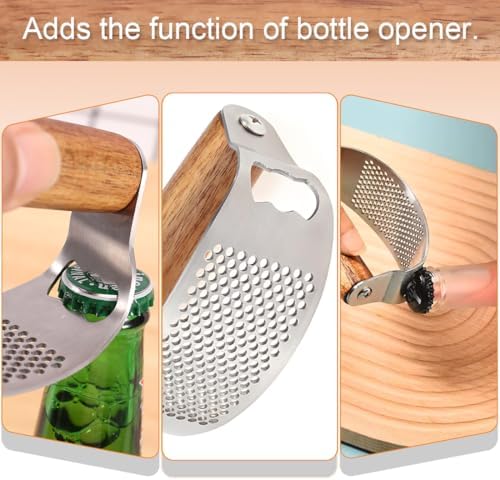Stainless Steel Garlic Press Rocker with Ginger Crusher