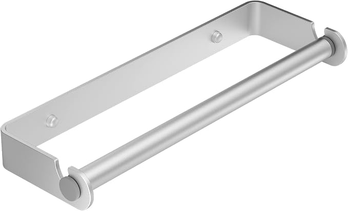 Under Cabinet Paper Towel Holder, Adhesive or Drill Mount Paper Towel Holder by PEDORUBY