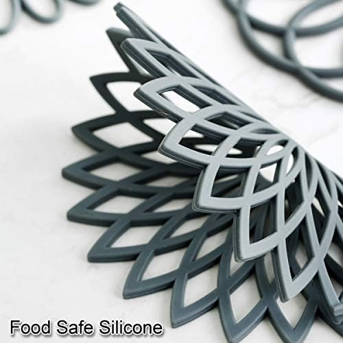 Set of 3 Silicone Trivet Mat - Hot Pot Holder Hot Pads for Table &