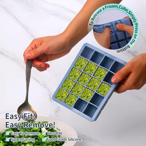 1 Tbsp Silicone Freezer Molds - Perfect for Storing Garlic, Herbs