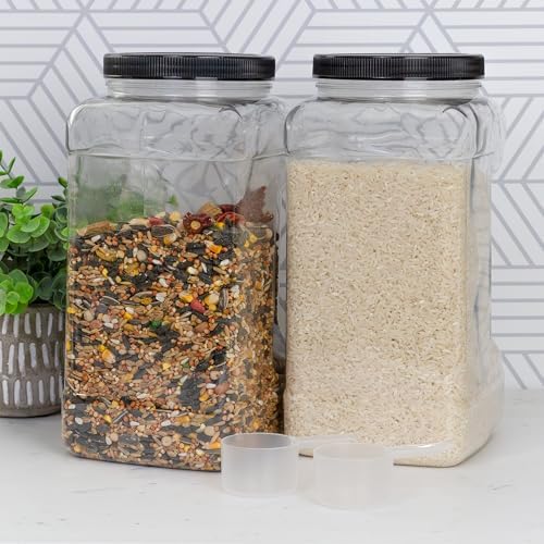 Cornucopia Brands Square Gallon Size Clear Plastic Canisters (2-Pack)