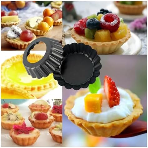 8/10/12cm Mini Tart Pans Egg Tart Molds with Removable Bottom Non