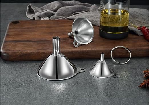 3PCS Kitchen Funnels Set, Stainless Metal Funnel - Image 9
