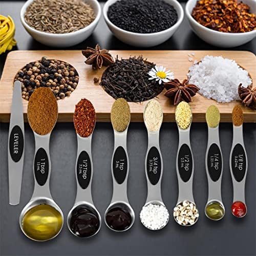 16 Pieces Measuring Cups and Magnetic Measuring Spoons Set Stainless