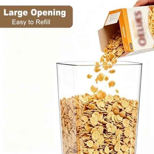 Cereal Dispenser Countertop Black 2 Pack with Bowl Spoon, 5.5 QT Cereal Containers Storage, Snack Dispenser for Pantry Kitchen Organization Oatmeal Nut Granola Candy Dry Dood