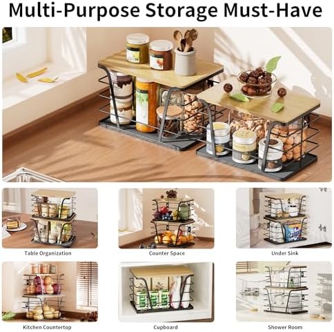 2 Pack Potato and Onion Storage Bins, Stackable Kitchen and Pantry