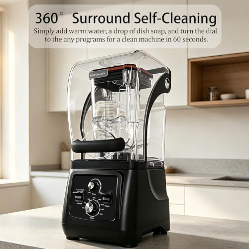 2200W Commercial Blenders for Smoothies 64oz,Adjustable Speed,1-6 Min