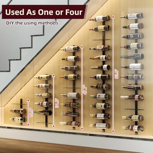 X-cosrack 36 Bottle Wall Mounted Wine Rack, Modular Hanging Wine Rack