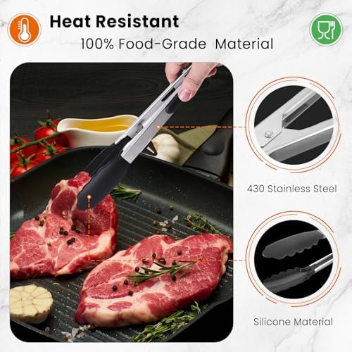 Kitchen Tongs Set, 9" and 12", 2 Pack