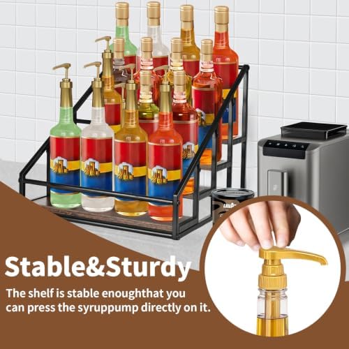 YQBRAO 4-Tier Coffee Syrup Organizer, 16-Bottle Rack