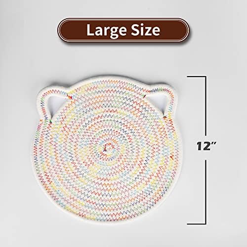 12" Pure Cotton Trivets Set with 0.35" Thick (3 Pcs, Grey)