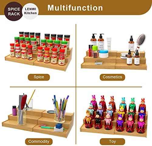 Lenwi 3-Tier Expandable Bamboo Cabinet Spice Rack