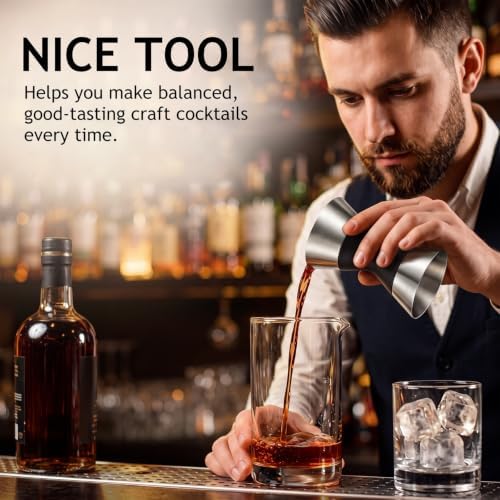 Marsui 2 Pcs Stainless Steel Double Jigger for Bartending, Measuring