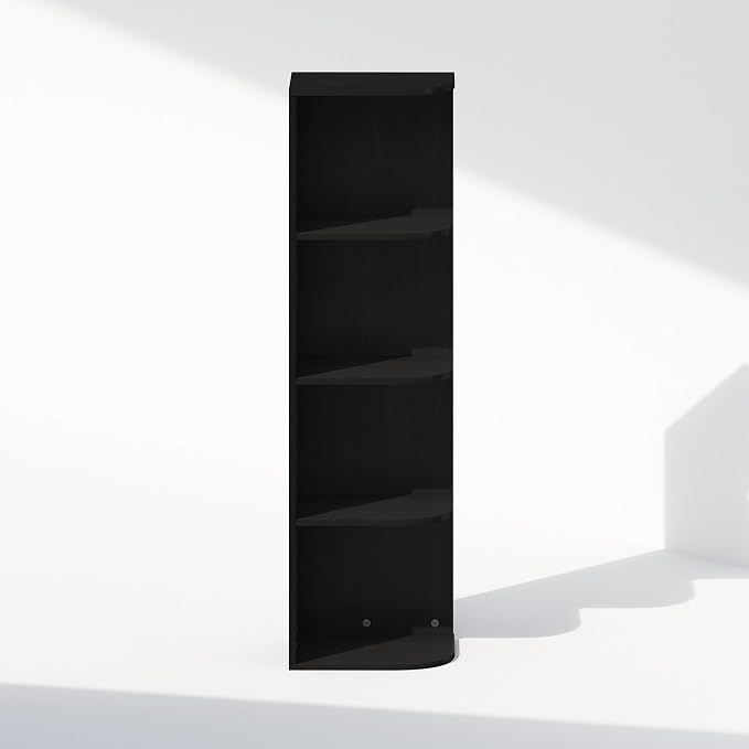 Furinno Reed Corner Shelf, 4-Tier Corner Bookshelf, Book Shelf, Corner Shelves - Image 5