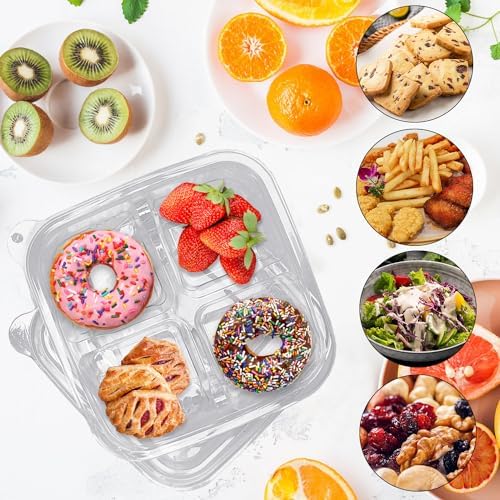 30 Pcs Bento Snack Containers,4 Compartment Meal Prep Lunch Containers