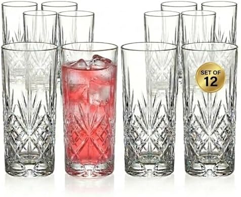 Godinger Dublin Crystal Highball Glasses, Set of 12