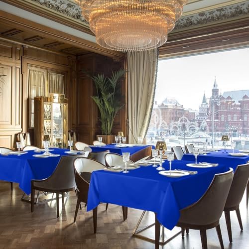 sancua Royal Blue Tablecloths 60x120 Inch for 8 Foot Tables, 6 Pack