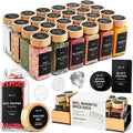 EDELHAUS Magnetic Spice Rack, 24 Bamboo Lid Jars
