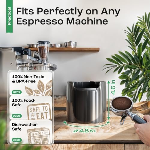 Black Coffee Knock Box for Espresso Grounds