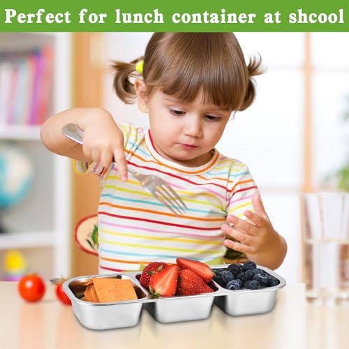 UPTRUST Reusable Snack Containers with Lids, 2pcs Stainless Steel