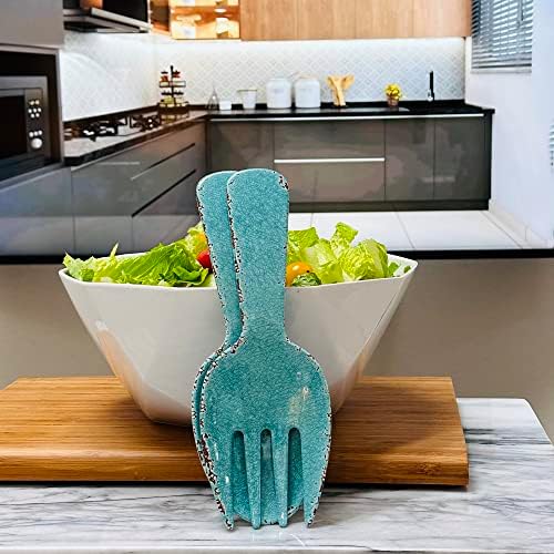 UPware Crackle Melamine Salad Servers, Serving Utensil Set, Includes