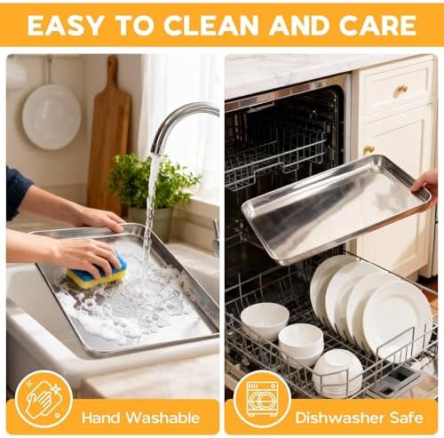 Onader Baking Cookie Sheet Set, 20 x 14 Inch Stainless Steel Large