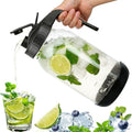 64 oz Glass Mason Jar Pitcher with Lid, Handle & Non-Slip Silicone