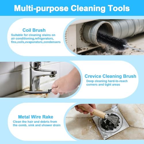 XANGNIER Refrigerator Coil Cleaning Brush Kit, 5-Piece